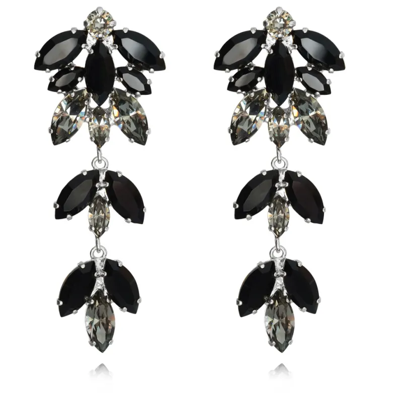 Caroline Svedbom Örhängen Nyx Jet Black Diamond (Rhodium)