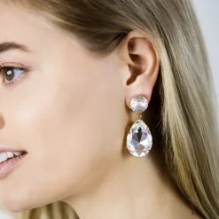 Caroline Svedbom Örhängen Perfect Drop Crystal (Guld)
