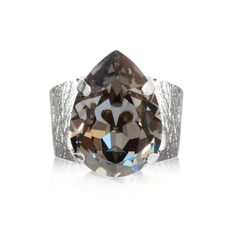 Caroline Svedbom Ring Classic Drop Black Diamond (Rhodium)