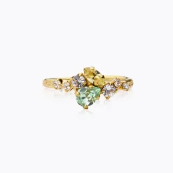 Caroline Svedbom Sandra Ring / Chrysolite + Jonquil (Guld)