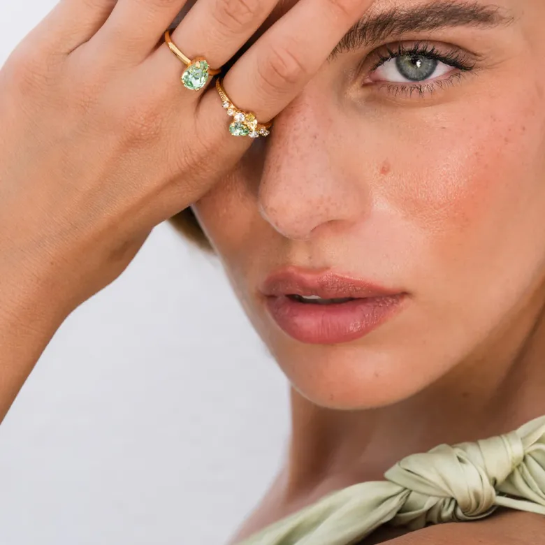 Caroline Svedbom Sandra Ring / Chrysolite + Jonquil (Guld)