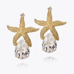 Caroline Svedbom Sea Star Drop Örhängen / Crystal (Guld)