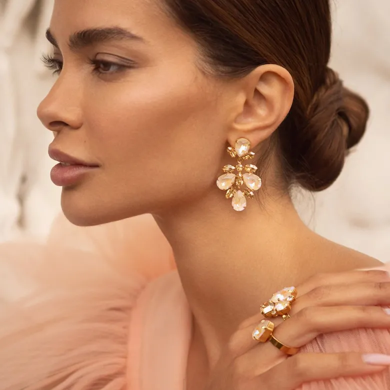 Caroline Svedbom Selene Örhängen/ Ivory Cream Delite (Rhodium)