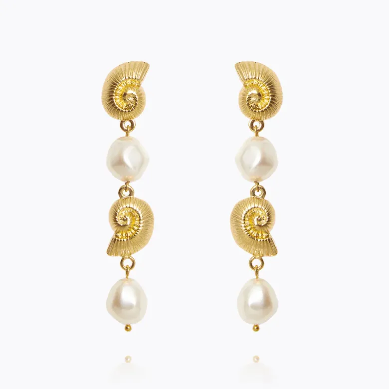 Caroline Svedbom Shell Pearl Örhängen / Pearl (Guld)