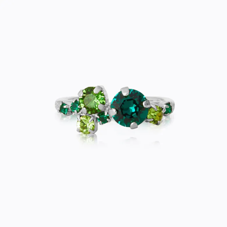 Caroline Svedbom Stardust Ring / Green Combo (Rhodium)