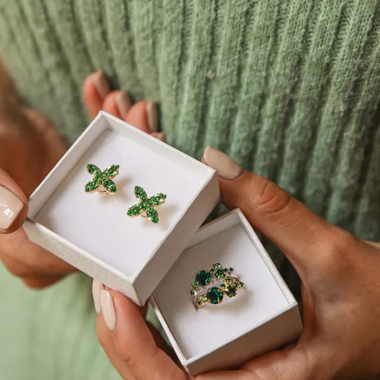 Caroline Svedbom Stardust Ring / Green Combo (Rhodium)