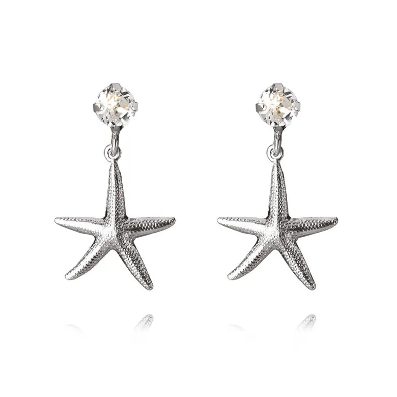 Caroline Svedbom Starfish Örhängen Rhodium Crystal