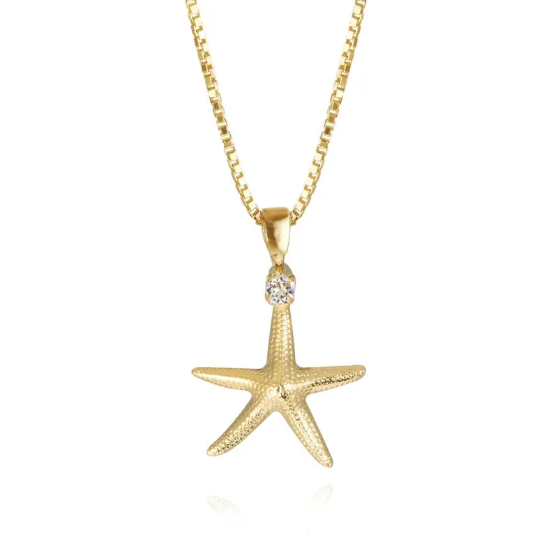 Caroline Svedbom Starfish Halsband Guld Crystal