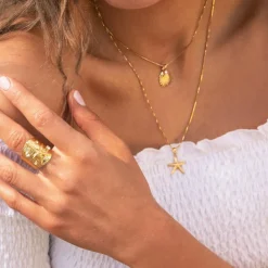Caroline Svedbom Starfish Halsband Guld Crystal