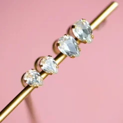 Caroline Svedbom Superpetite Drop Örhängen / Crystal (Rhodium)