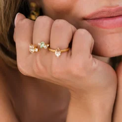 Caroline Svedbom Vivi Ring / Chrysolite + Light Silk (Guld)
