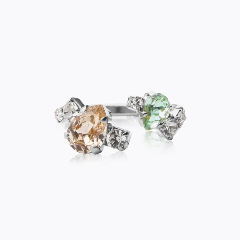 Caroline Svedbom Vivi Ring / Chrysolite + Light Silk (Rhodium)