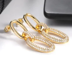 Celine Estelle Guld örhängen med 18K förgyllning och cubic zirconia stenar