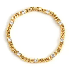 Celine Estelle Guldarmband med 18K förgyllning och CZ – 18 cm – CEBG010