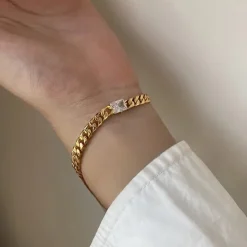 Celine Estelle Guldarmband med 18K förgyllning med CZ – CEBGW002