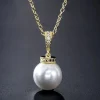 Celine Estelle Guldhalsband med 18K förgyllning, Sötvattenpärla och CZ 40+5 cm