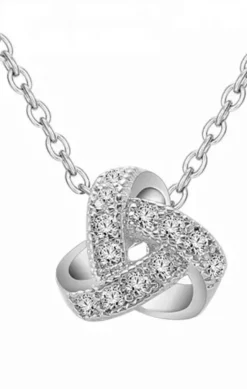Celine Estelle knut halsband silver med CZ 40+5 cm