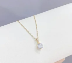 Celine Estelle Runt Guldhalsband med CZ 42+5 cm