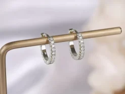 Celine Estelle Silverörhängen med Vitguld och cubic zirconia stenar