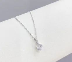 Celine Estelle Tunt Silverhalsband med CZ 42+5 cm