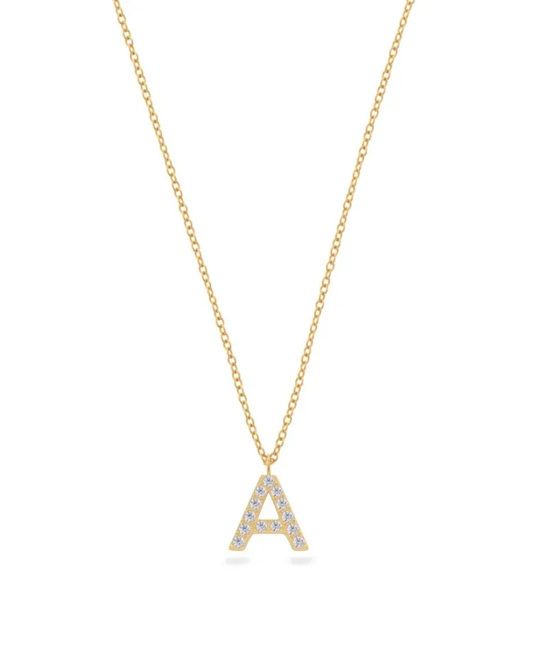 Edblad Letter Halsband Sparkle A-Ö – Guld