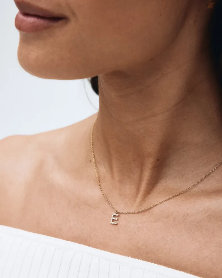 Edblad Letter Halsband Sparkle A-Ö – Guld