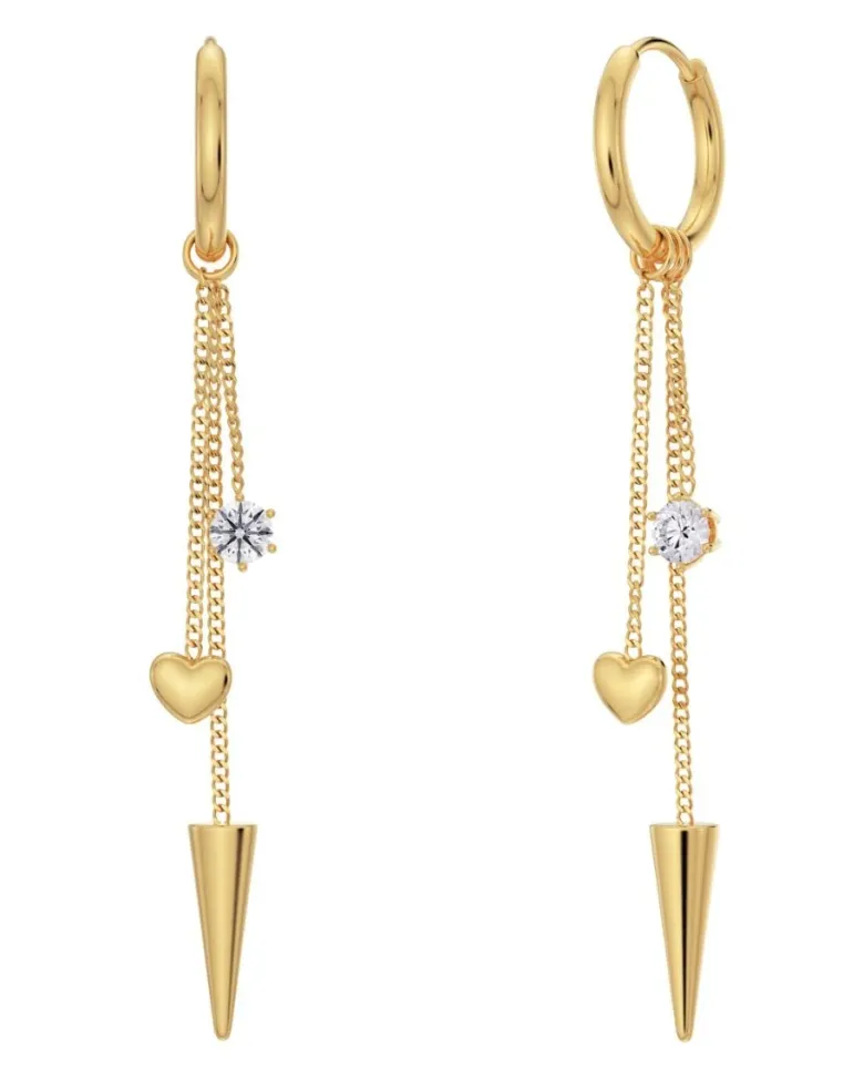 Edblad Peak Hoops Multi Heart Guld 127223