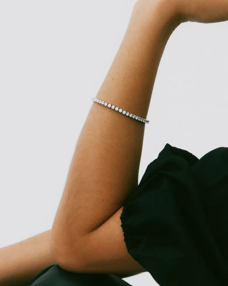 Edblad Tennis Armband Stål med kristallstenar