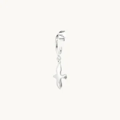 Emma Israelsson Mini Organic Dove M Hoop Silver Ear220