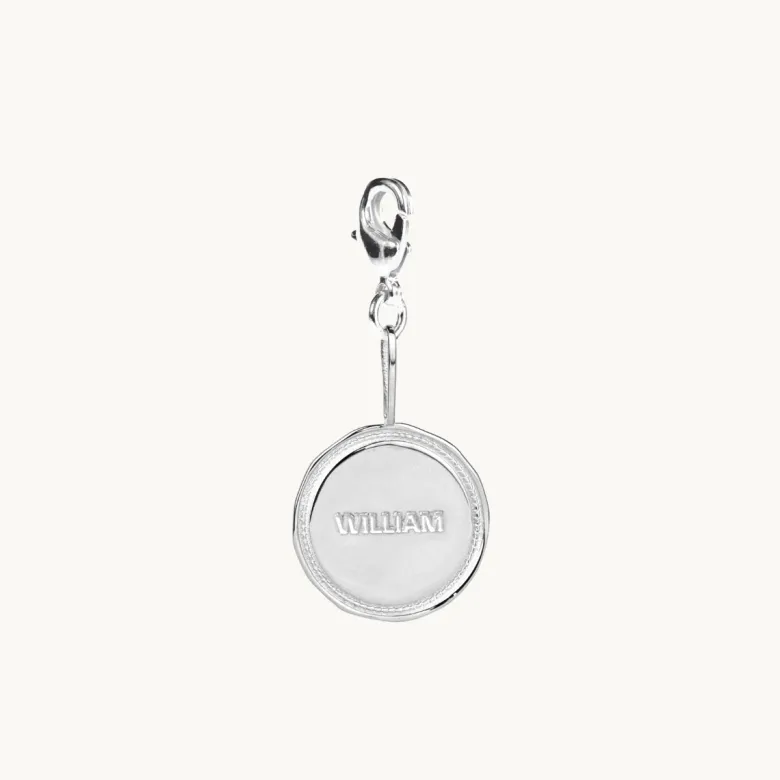 Emma Israelsson Name Coin Wreath Charm Silver Charm019