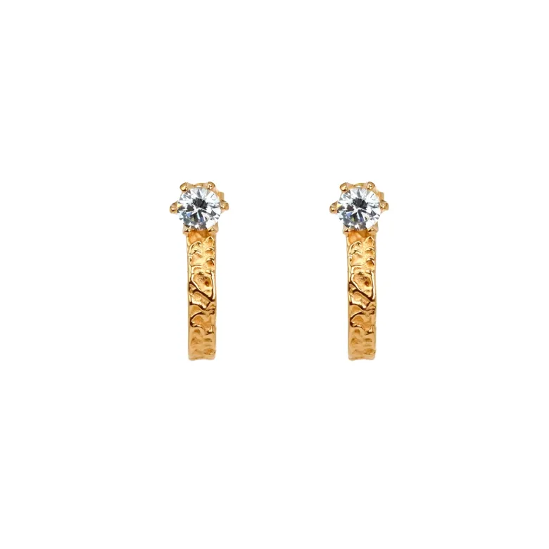 Emma Israelsson Princess Hoops Stone Guld ear158