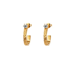 Emma Israelsson Princess hoops stone Små guld – ear156