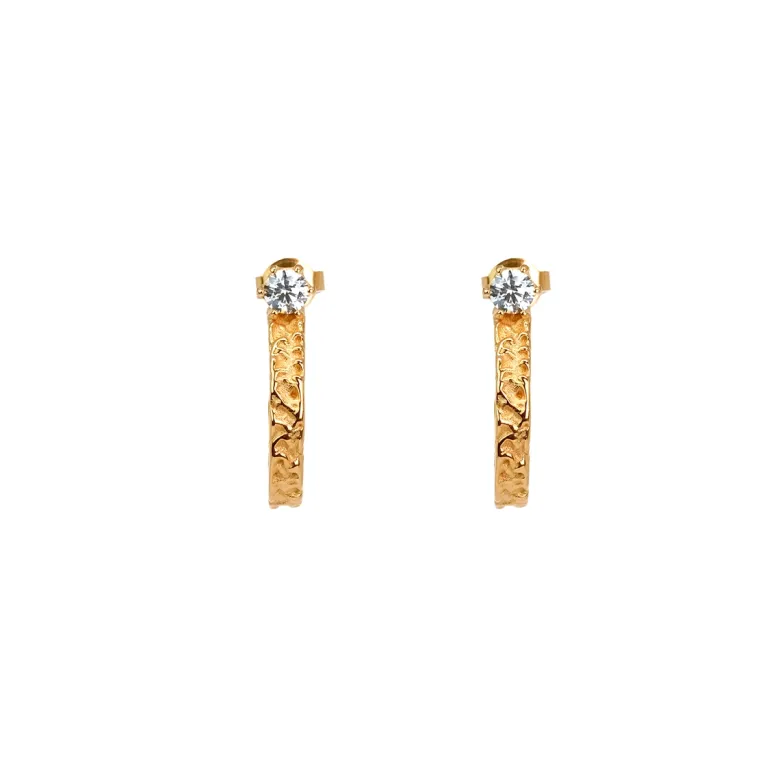 Emma Israelsson Princess hoops stone Små guld – ear156