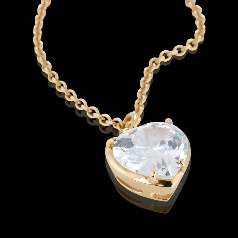 Gynning Jewelry Crazy Diamond Heart Halsband (Guld)