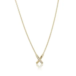 Gynning Jewelry Cross my heart Halsband (Guld)