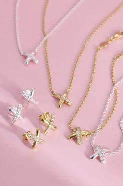 Gynning Jewelry Cross my heart Halsband (Silver)