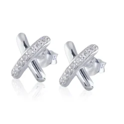 Gynning Jewelry Cross my heart Örhängen (Silver)