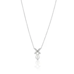 Gynning Jewelry Ellipse Mini Pearl Halsband Silver