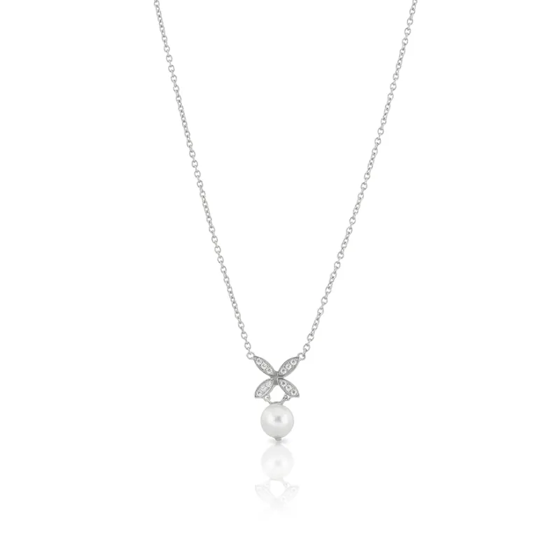 Gynning Jewelry Ellipse Mini Pearl Halsband Silver