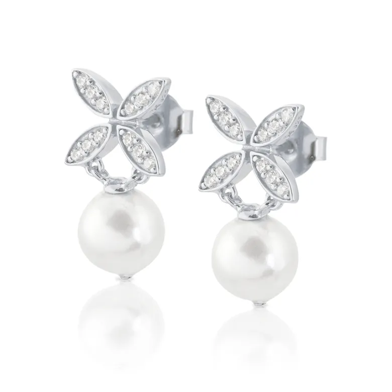 Gynning Jewelry Ellipse Mini Pearl Örhängen Silver