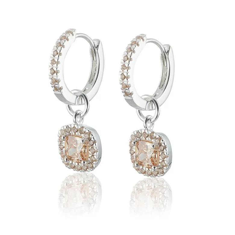 Gynning Jewelry Glamorous örhängen creol – silver/champagne
