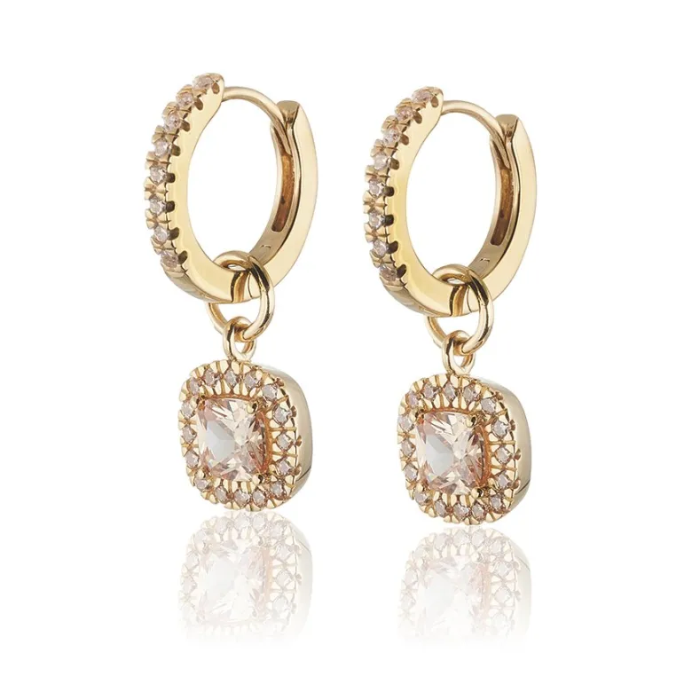 Gynning Jewelry Glamorous örhängen creol – guld/champagne
