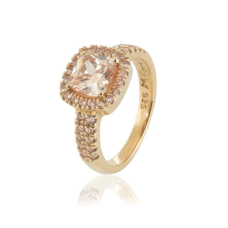 Gynning Jewelry Glamorous ring – champagne – Guld