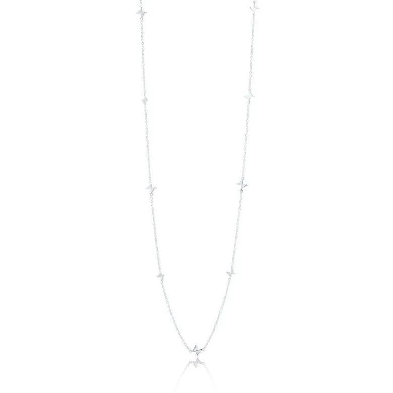 Gynning Jewelry Petite Papillion Halsband (Silver) 80 cm