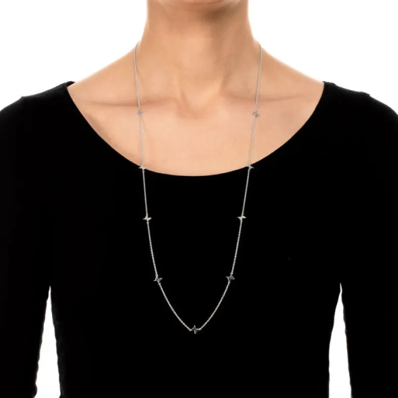 Gynning Jewelry Petite Papillion Halsband (Silver) 80 cm