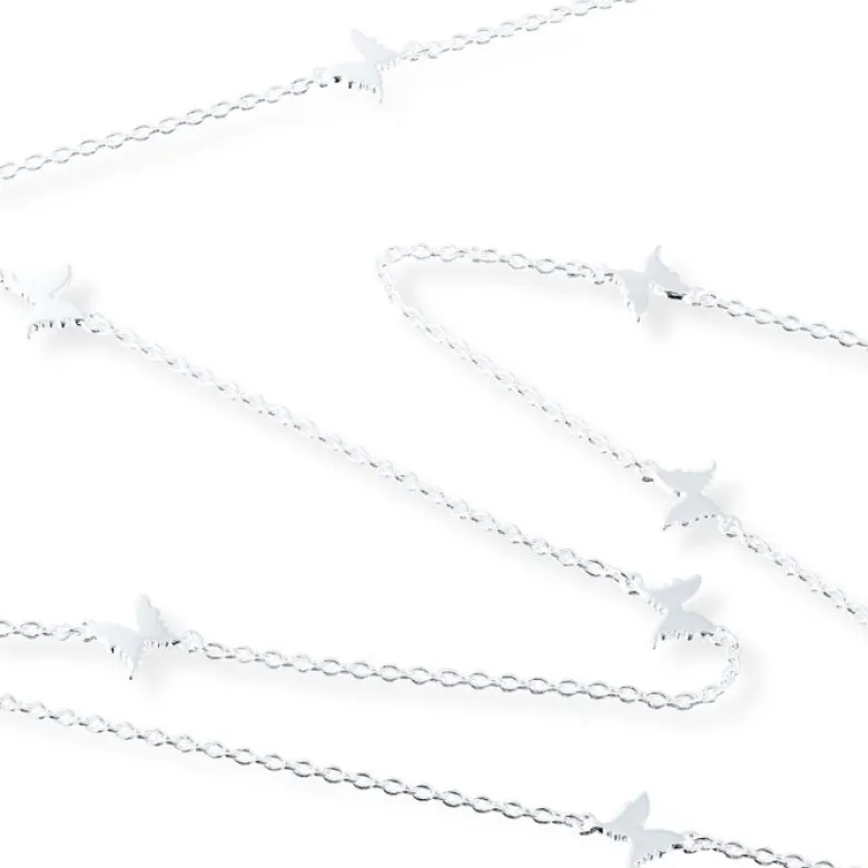 Gynning Jewelry Petite Papillion Halsband (Silver) 80 cm