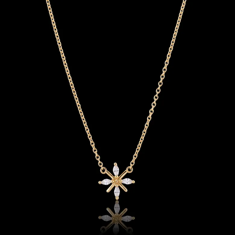 Gynning Jewelry Snowflake Halsband (Guld)
