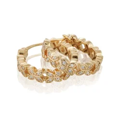 Gynning Jewelry Sparkling ellipse mini örhängen creol – L (Guld)