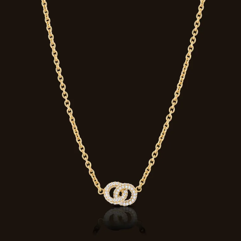 Gynning Jewelry The Knot Sparkling Mini Halsband – Guld