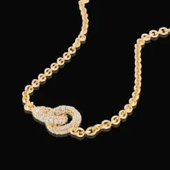 Gynning Jewelry The Knot Sparkling Mini Halsband – Guld